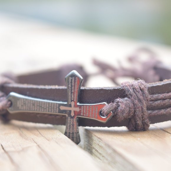 Leather Cross Bracelets - Picture 3 of 3
